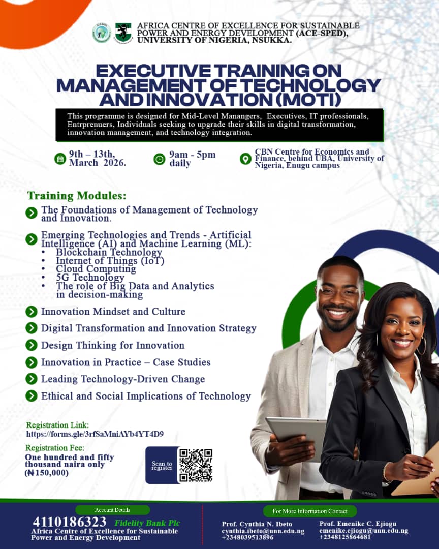 Executive Training on Management of Technology and Innovation (MoTI)